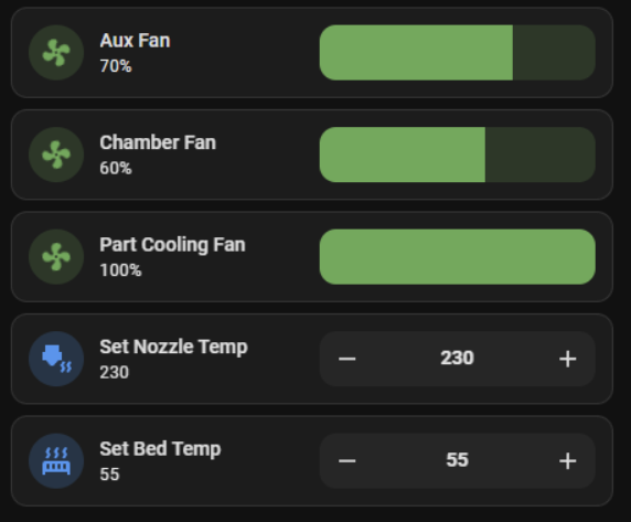 Bambulab Home Assistant Dashboards