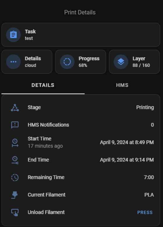 Bambulab Home Assistant Dashboards