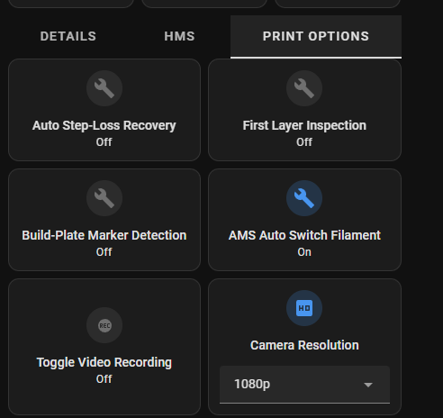 Bambulab Home Assistant Dashboards